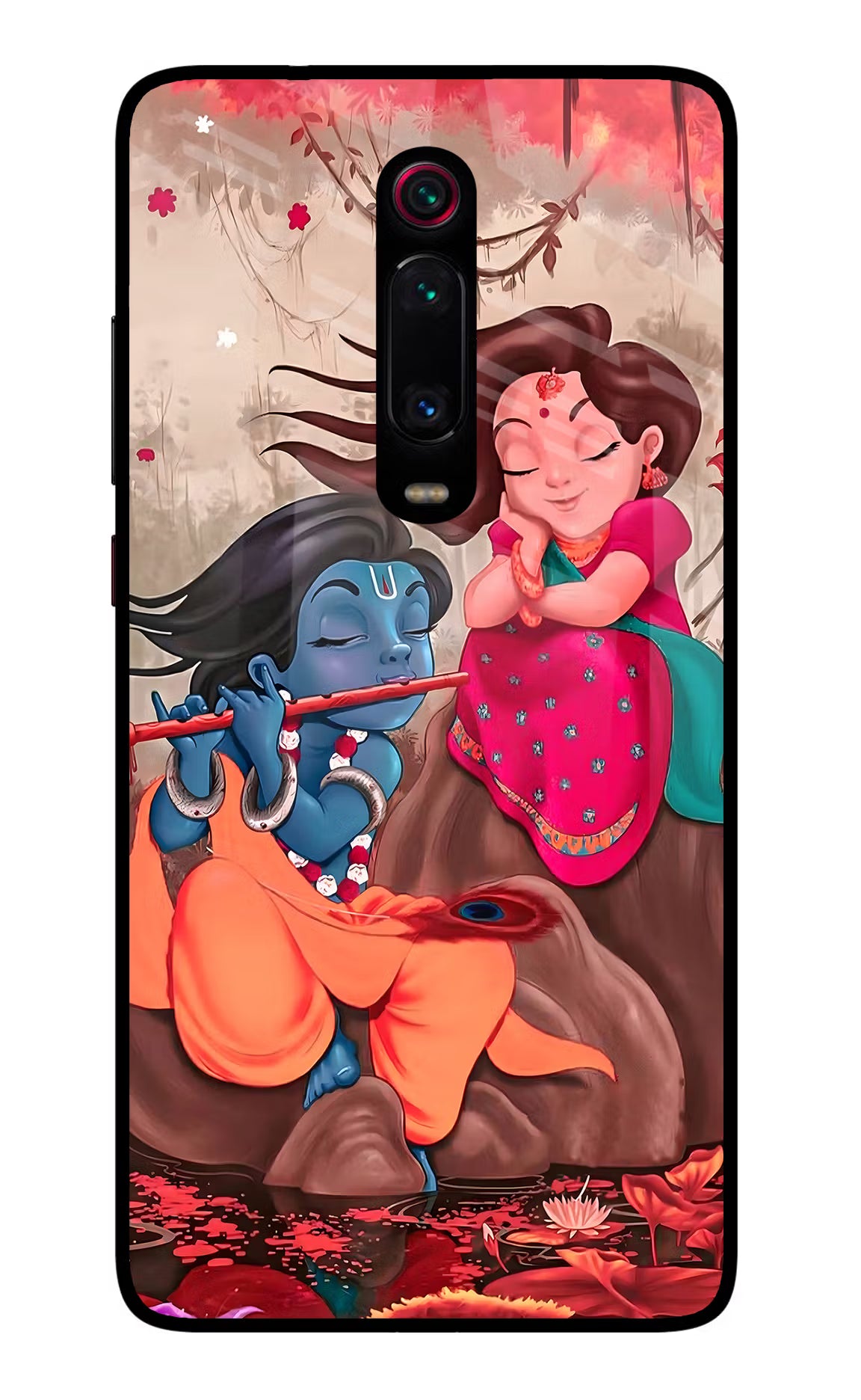 Radhe Krishna Redmi K20/K20 Pro Glass Case Back Cover by Casekaro