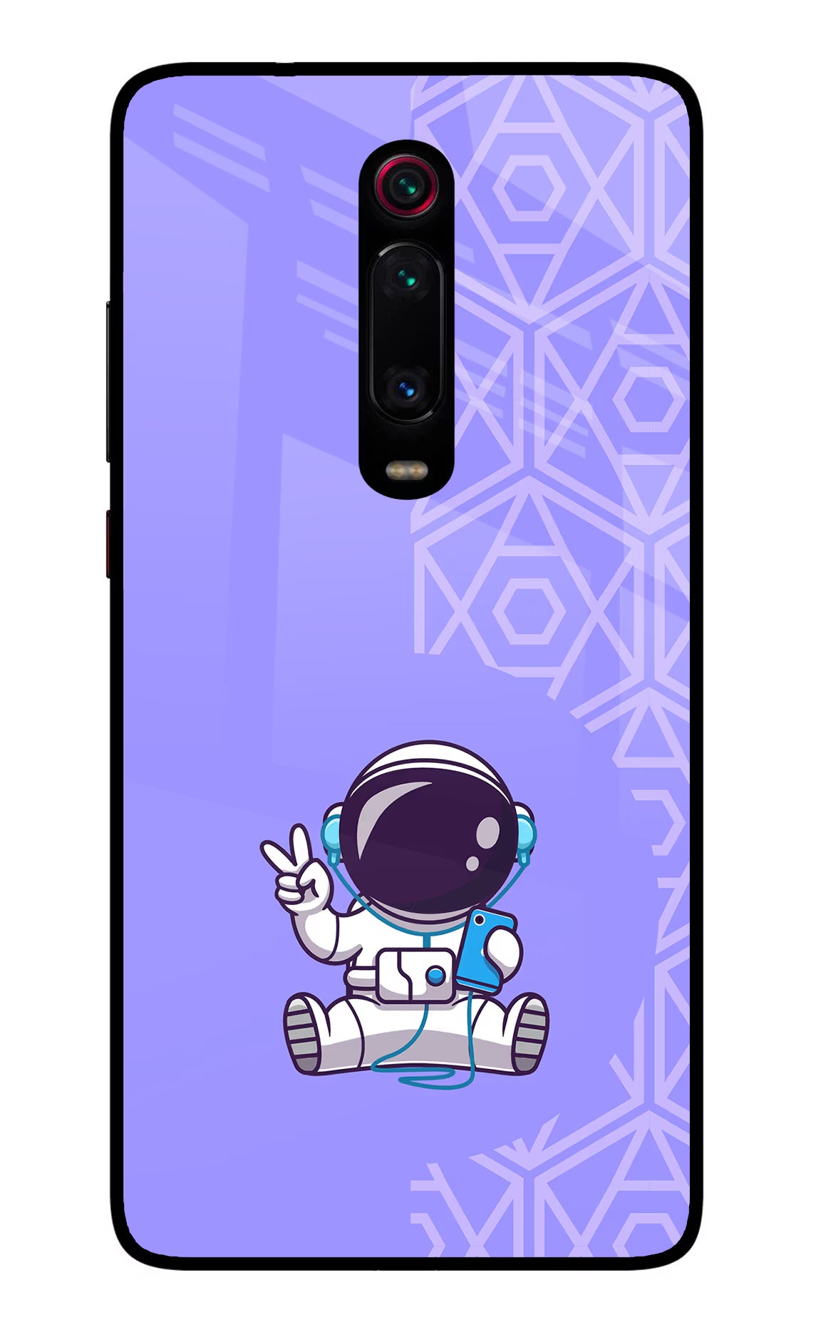 Cute Astronaut Chilling Redmi K20/K20 Pro Glass Case Back Cover by Casekaro