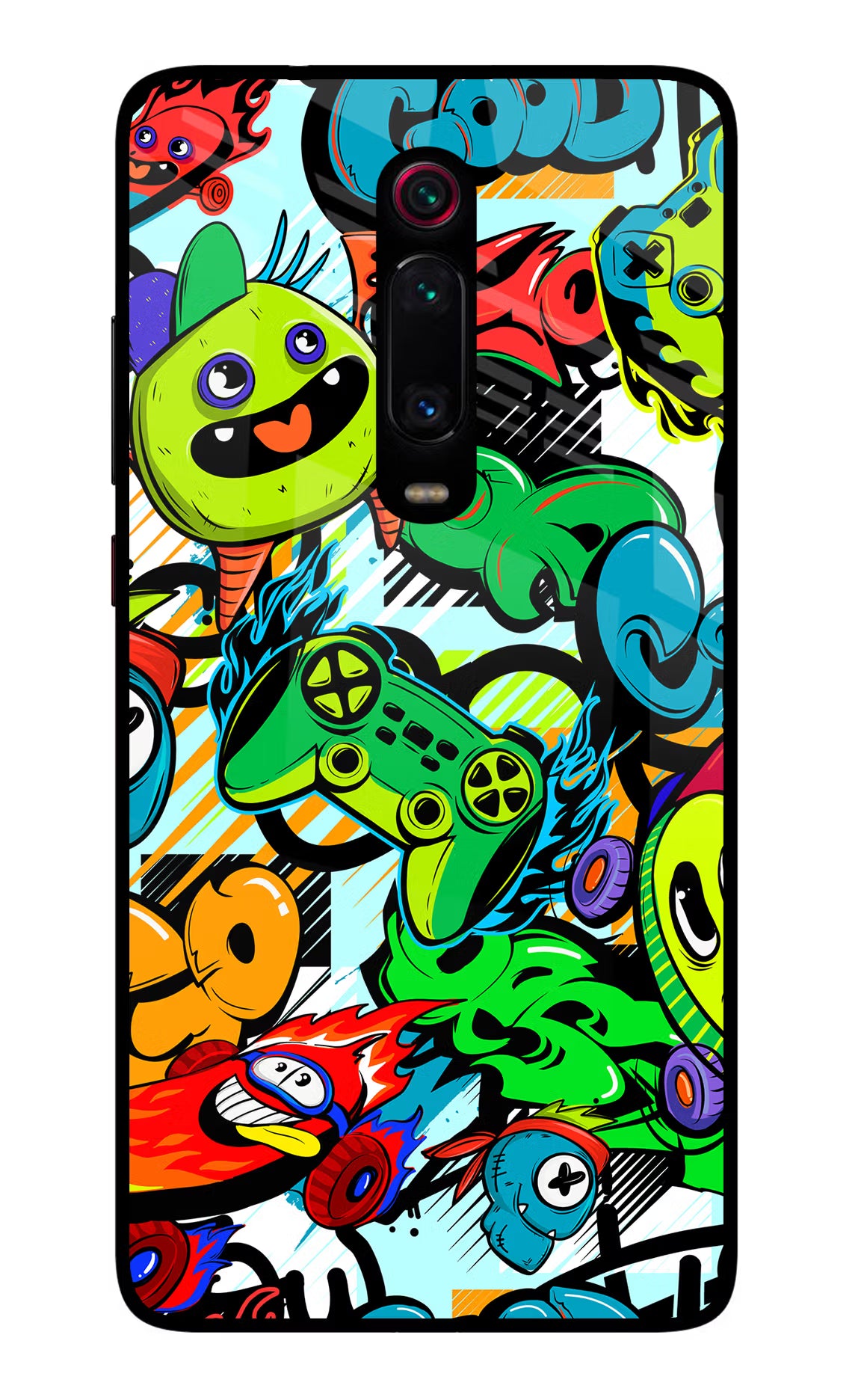 Game Doodle Redmi K20/K20 Pro Glass Case Back Cover by Casekaro