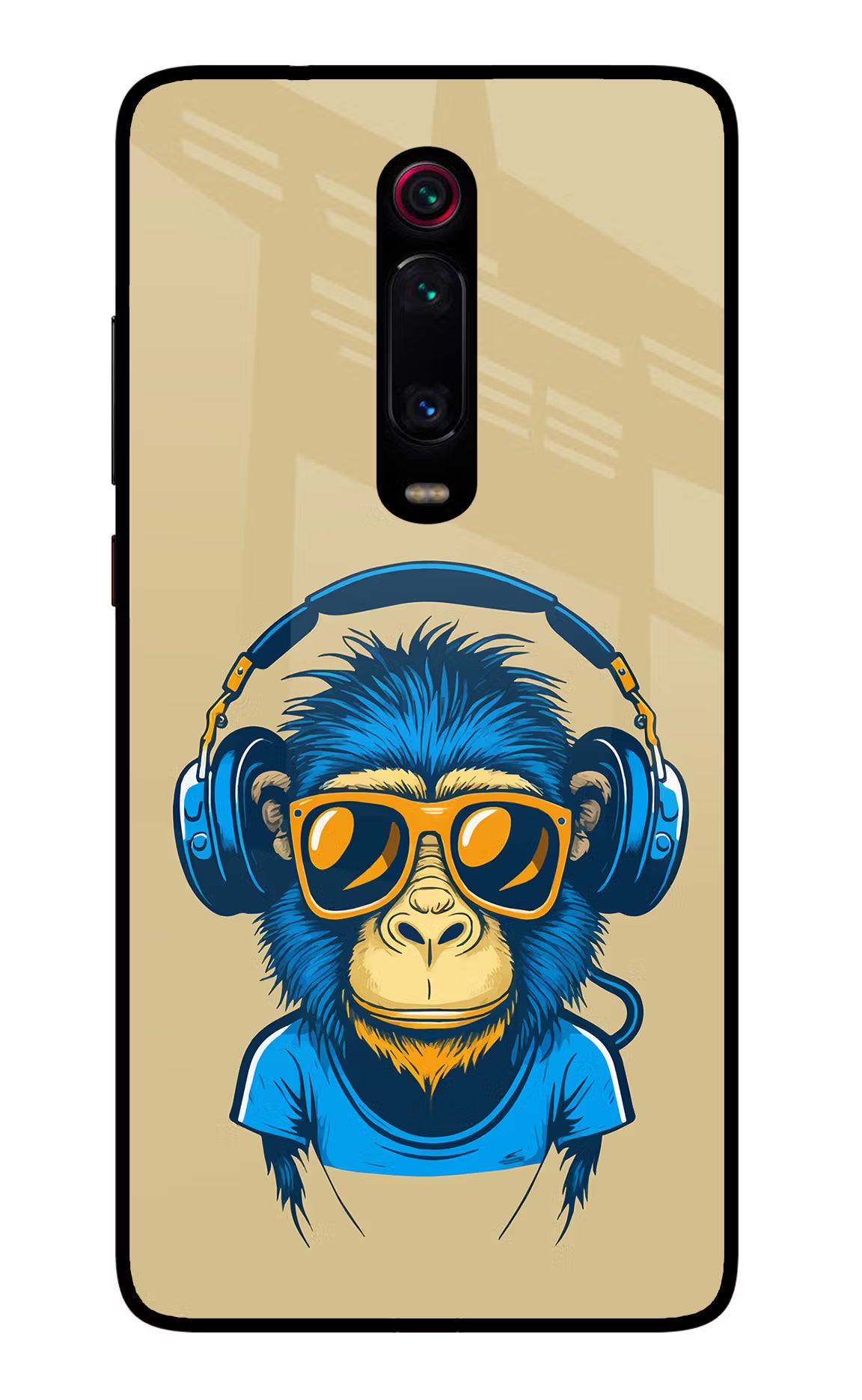 Monkey Headphone Redmi K20/K20 Pro Glass Case Back Cover by Casekaro