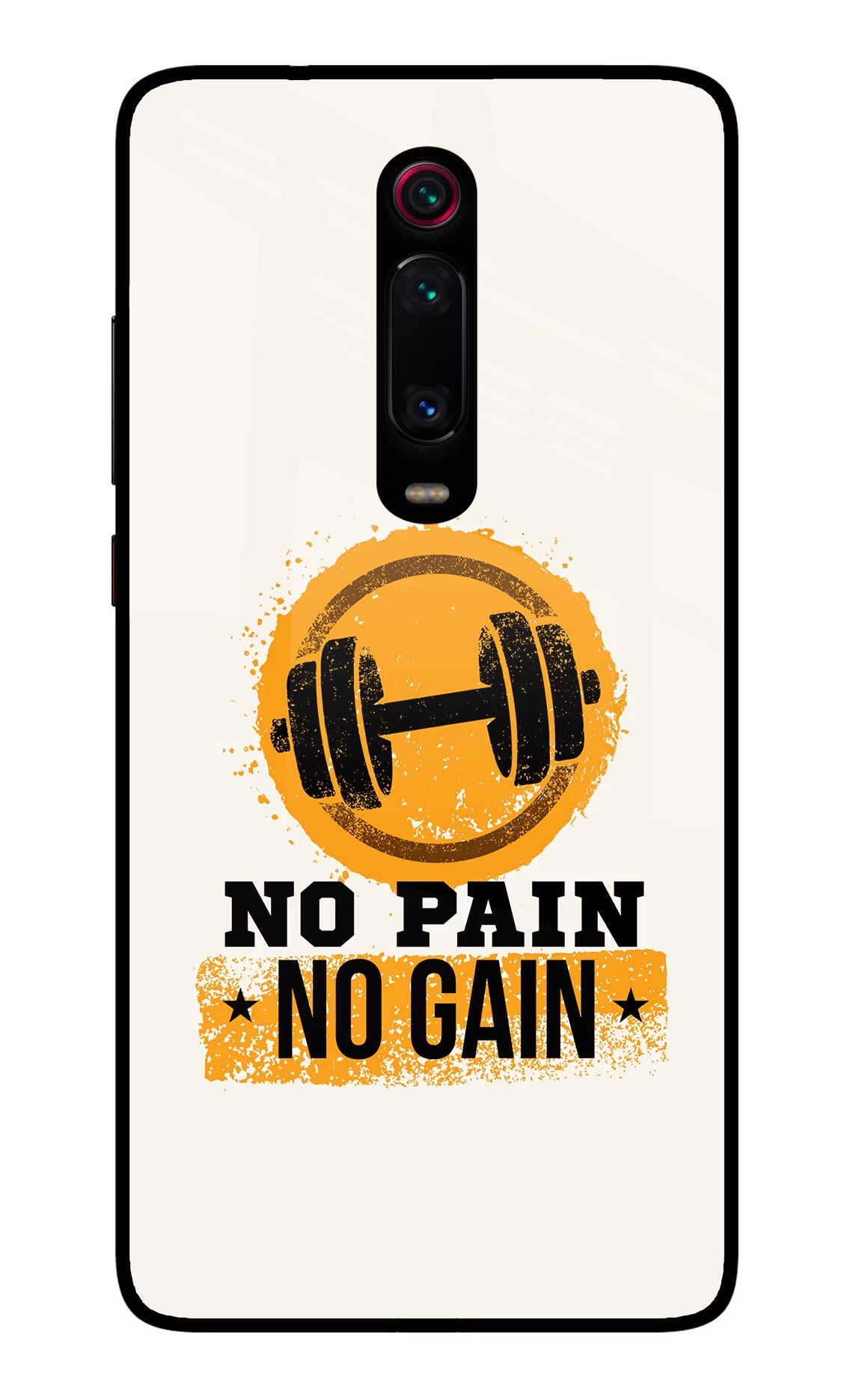 No Pain No Gain Redmi K20/K20 Pro Glass Case Back Cover by Casekaro
