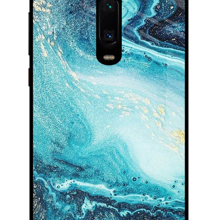 Blue Glitter Marble Redmi K20/K20 Pro Glass Case