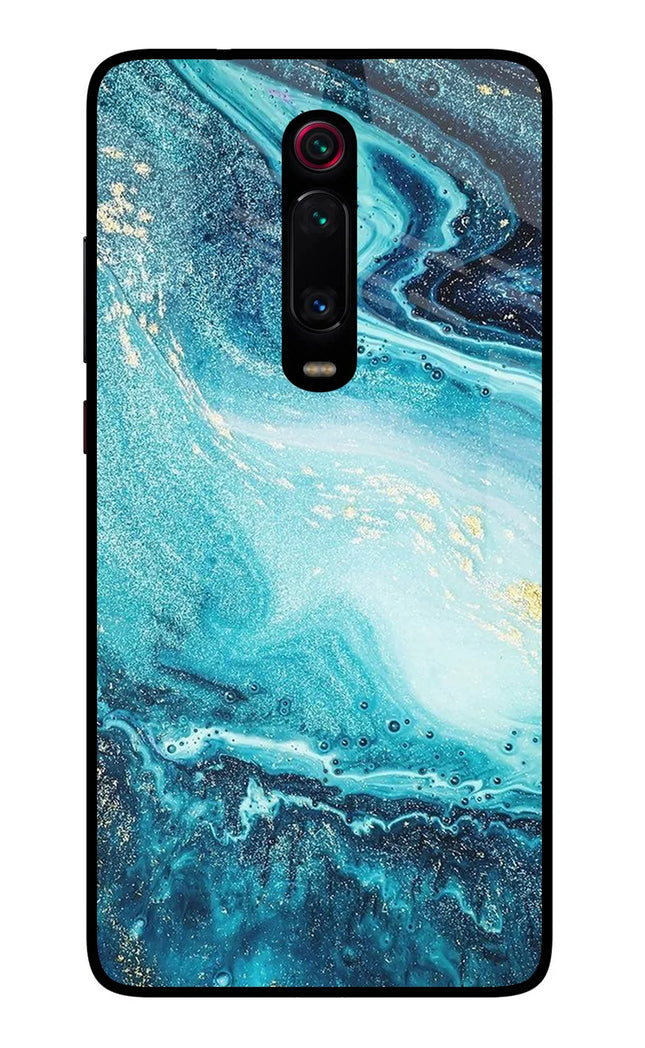 Blue Glitter Marble Redmi K20/K20 Pro Glass Case