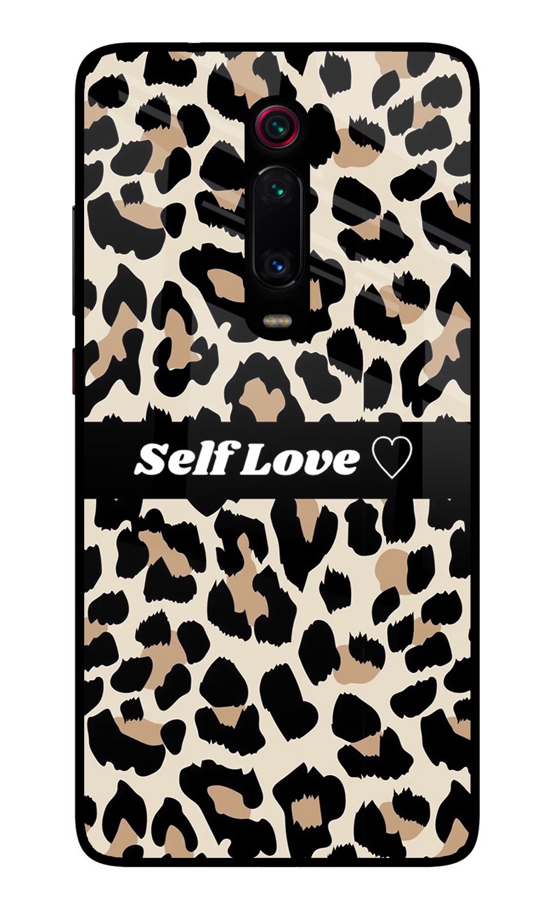 Leopard Print Self Love Redmi K20/K20 Pro Glass Case Back Cover by Casekaro