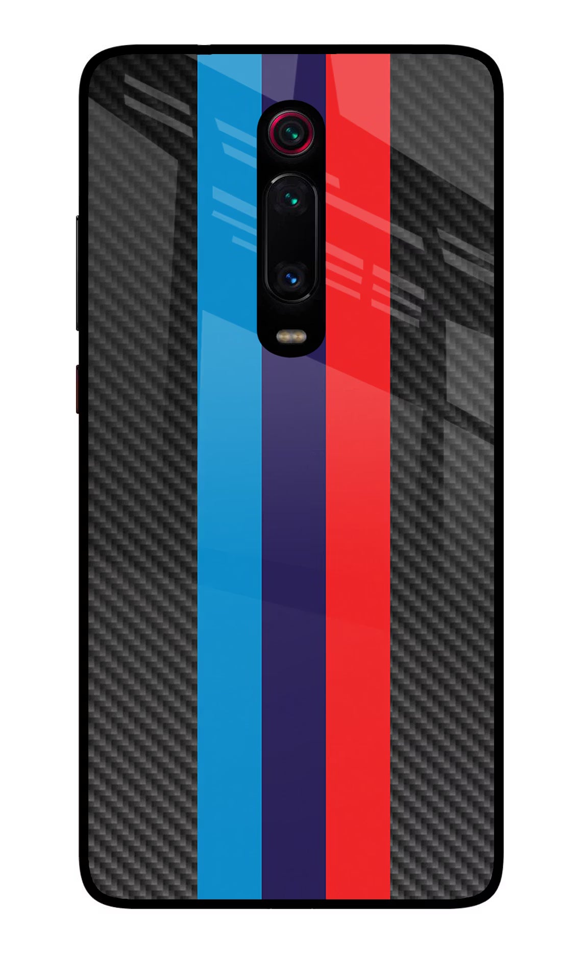 BMW Stripes Pattern Redmi K20/K20 Pro Glass Case Back Cover by Casekaro