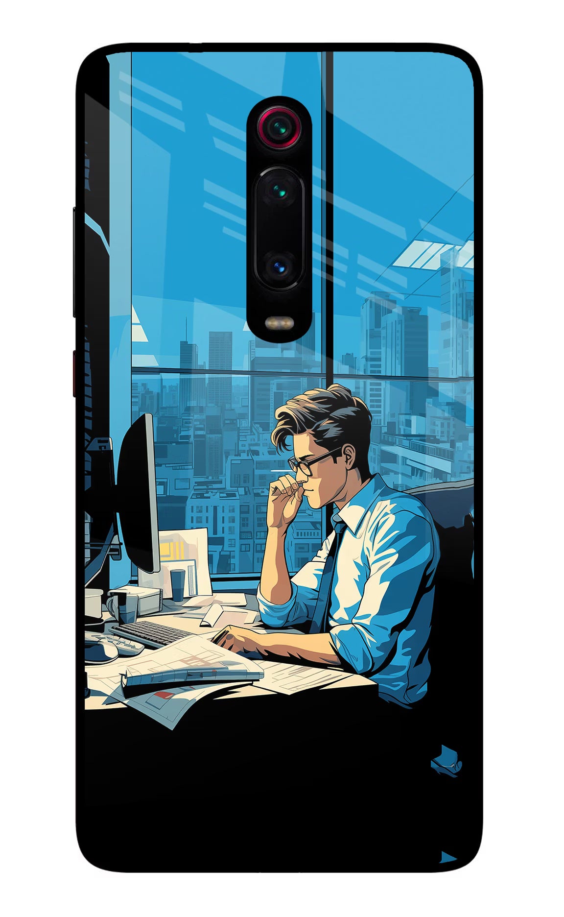 Focused Hustler (AI Generated) Redmi K20/K20 Pro Glass Case
