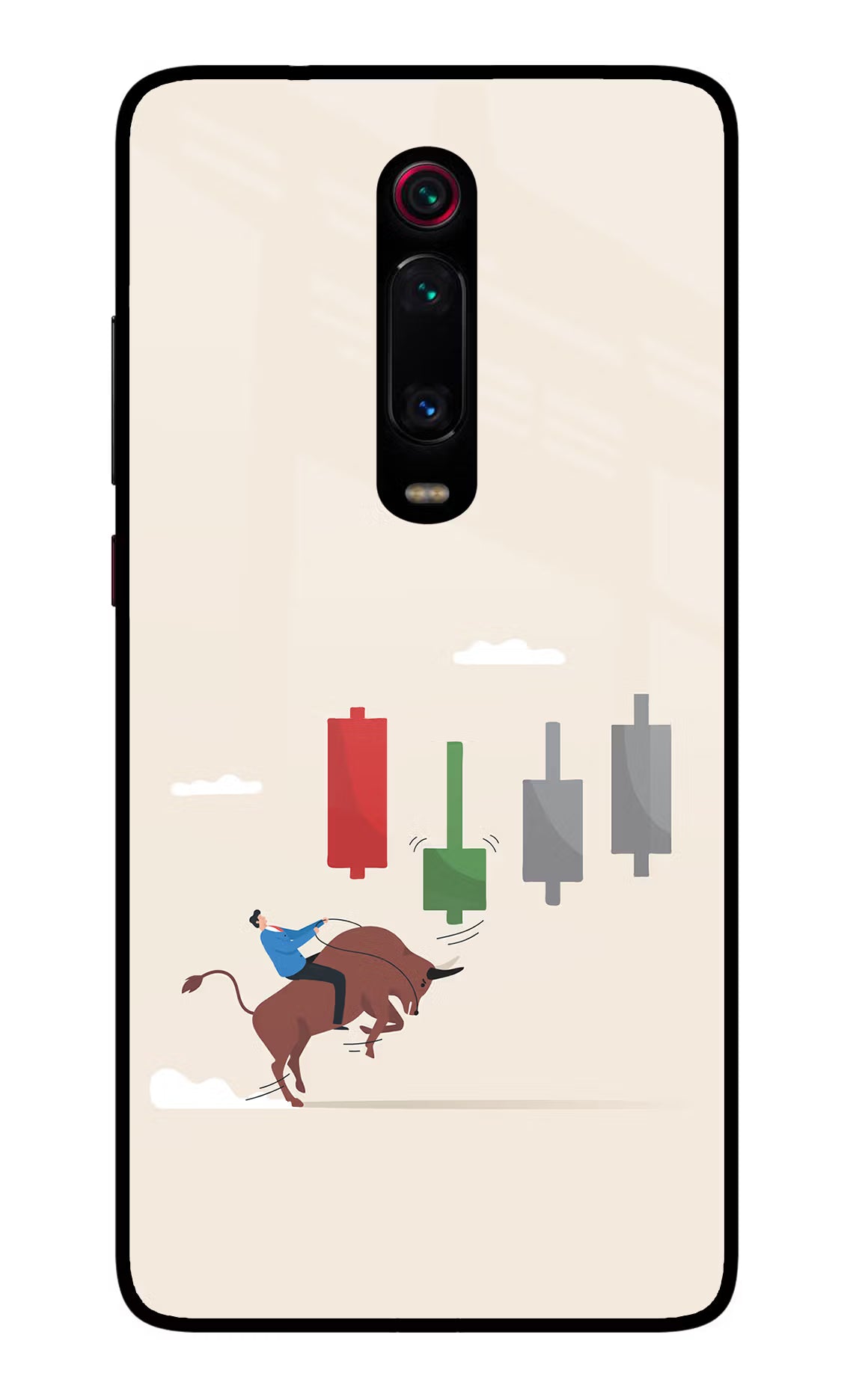 Bull Trading Momentum Redmi K20/K20 Pro Glass Case Back Cover by Casekaro