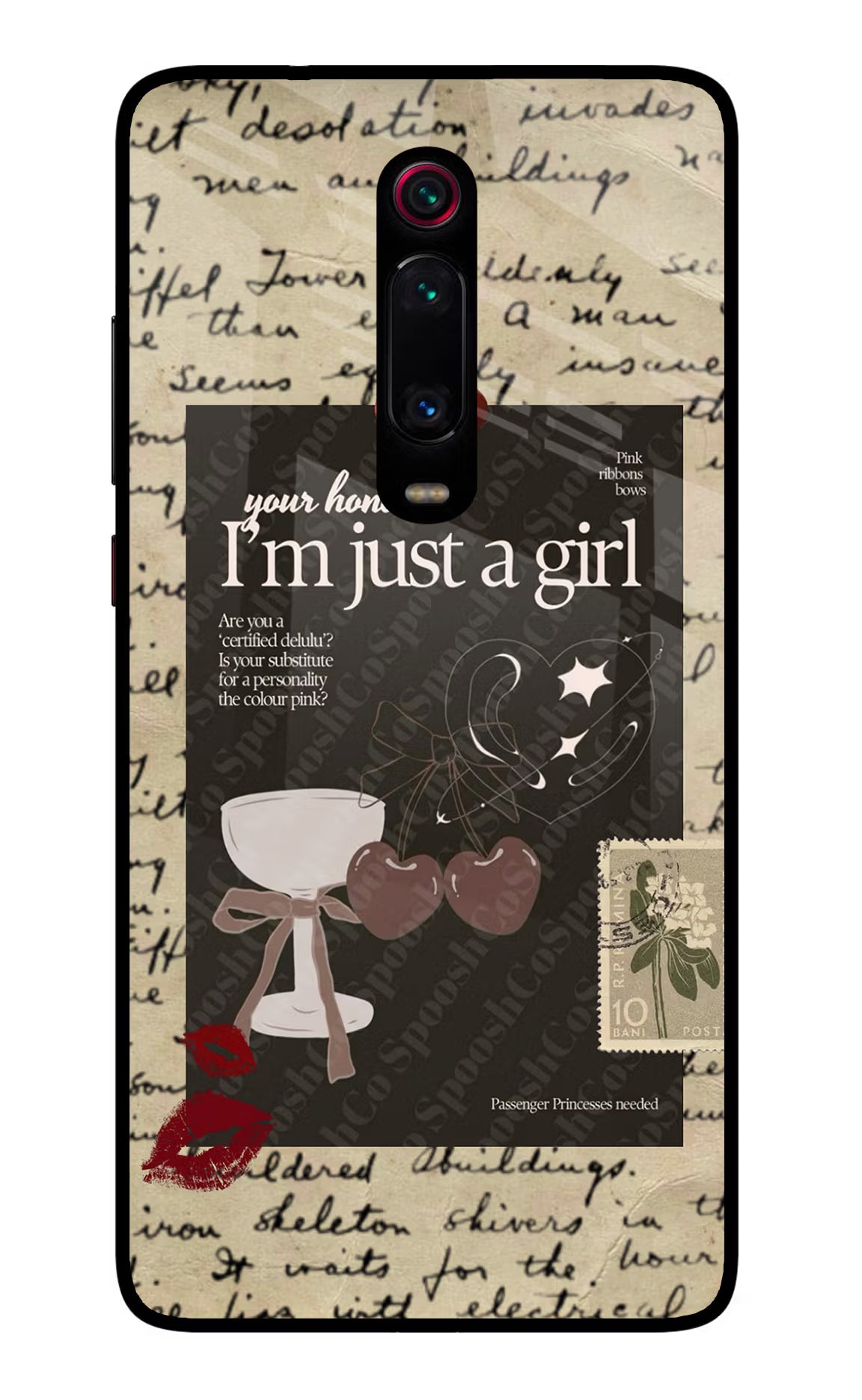 I am just a girl Redmi K20/K20 Pro Glass Case Back Cover by Casekaro