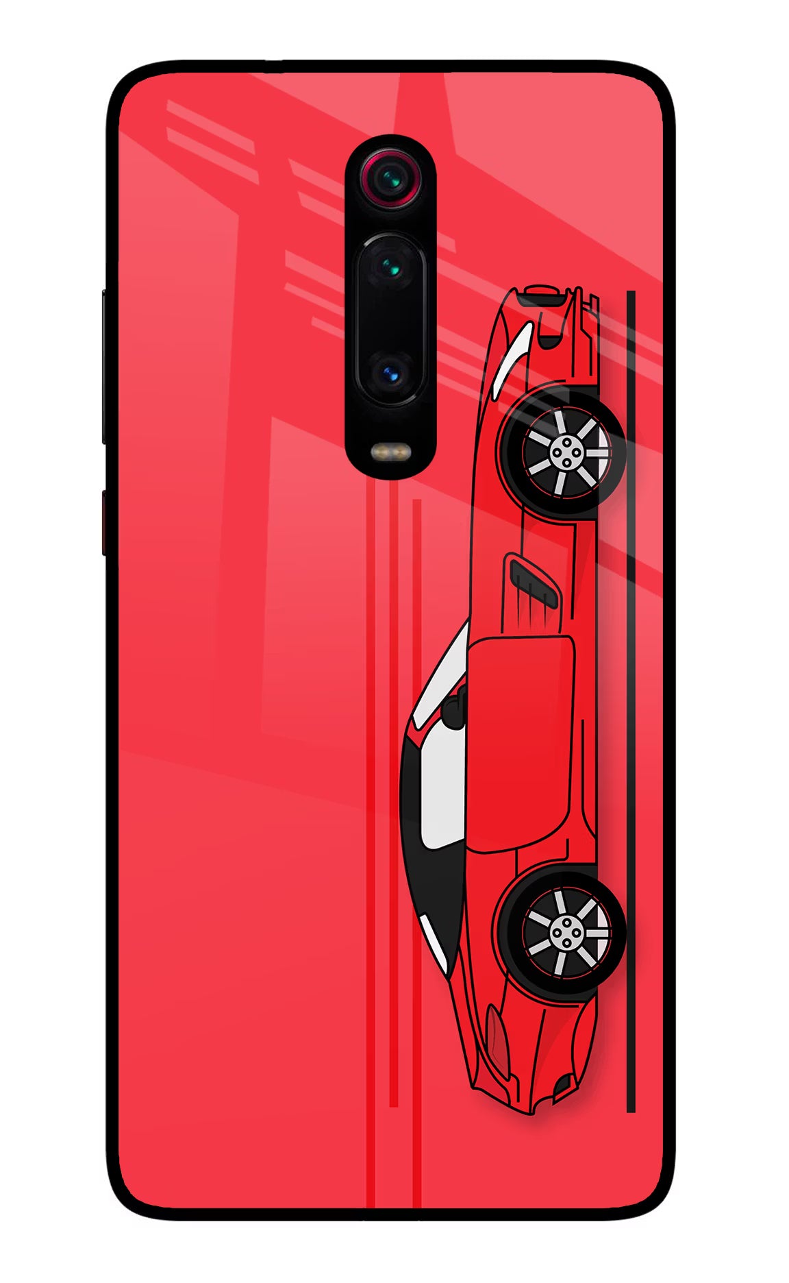 Red Velocity Redmi K20/K20 Pro Glass Case Back Cover by Casekaro