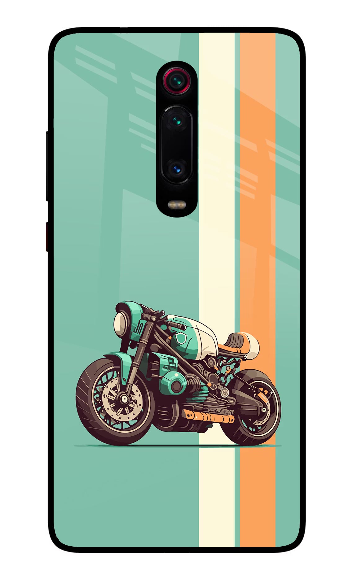 Striped Moto Drift Redmi K20/K20 Pro Glass Case Back Cover by Casekaro