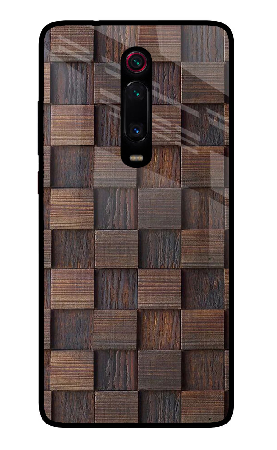 Wooden Cube Design Redmi K20 Pro Back Cover, Glass case