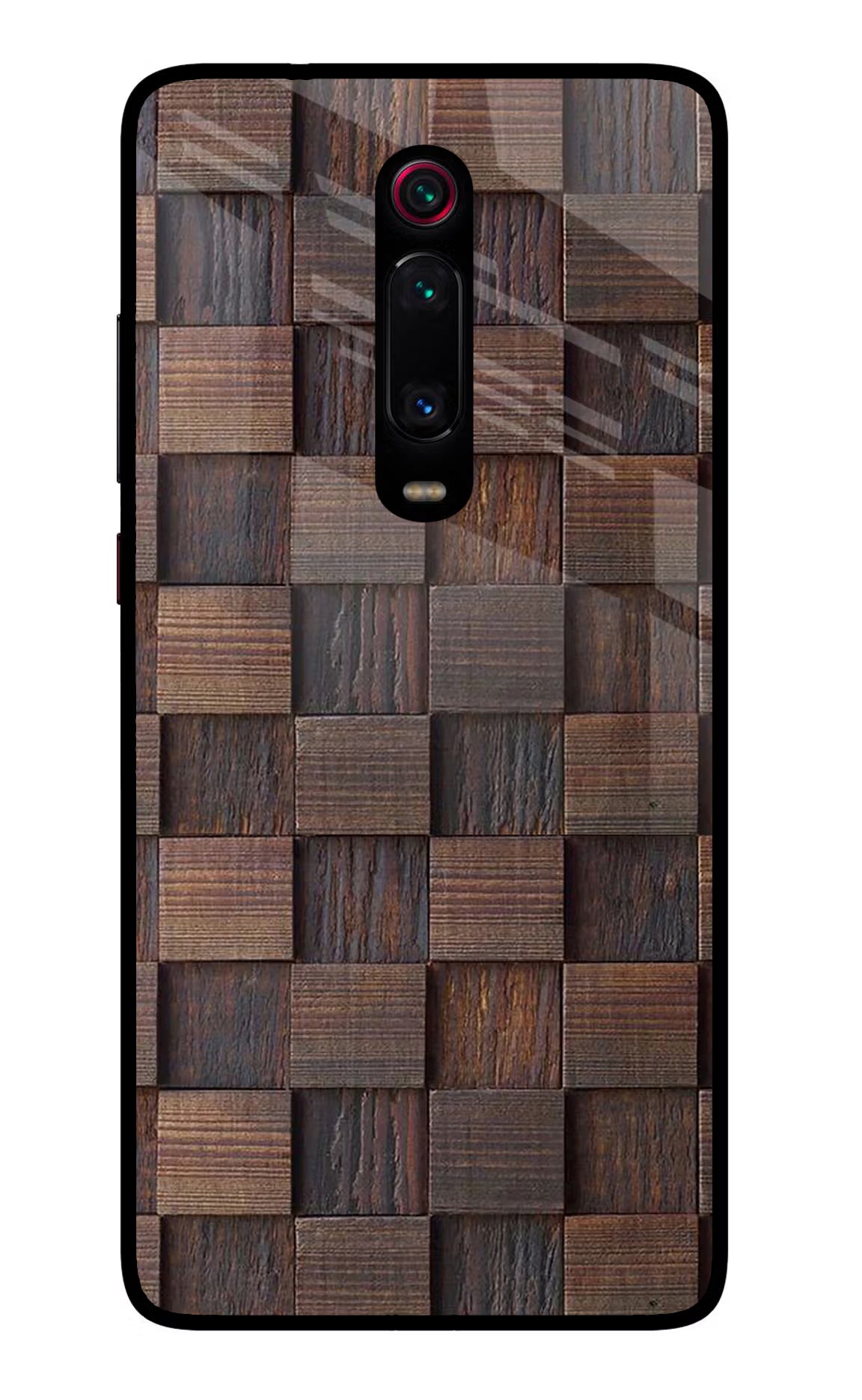 Wooden Cube Design Redmi K20 Pro Glass Case
