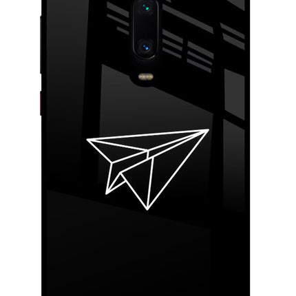 Paper Plane White Redmi K20 Pro Glass Case Back Cover by Casekaro