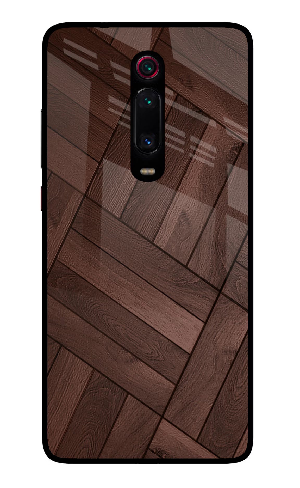 Wooden Texture Design Redmi K20 Pro Glass Case Back Cover by Casekaro