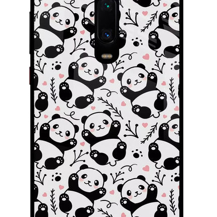 Cute Panda Redmi K20 Pro Glass Case Back Cover by Casekaro