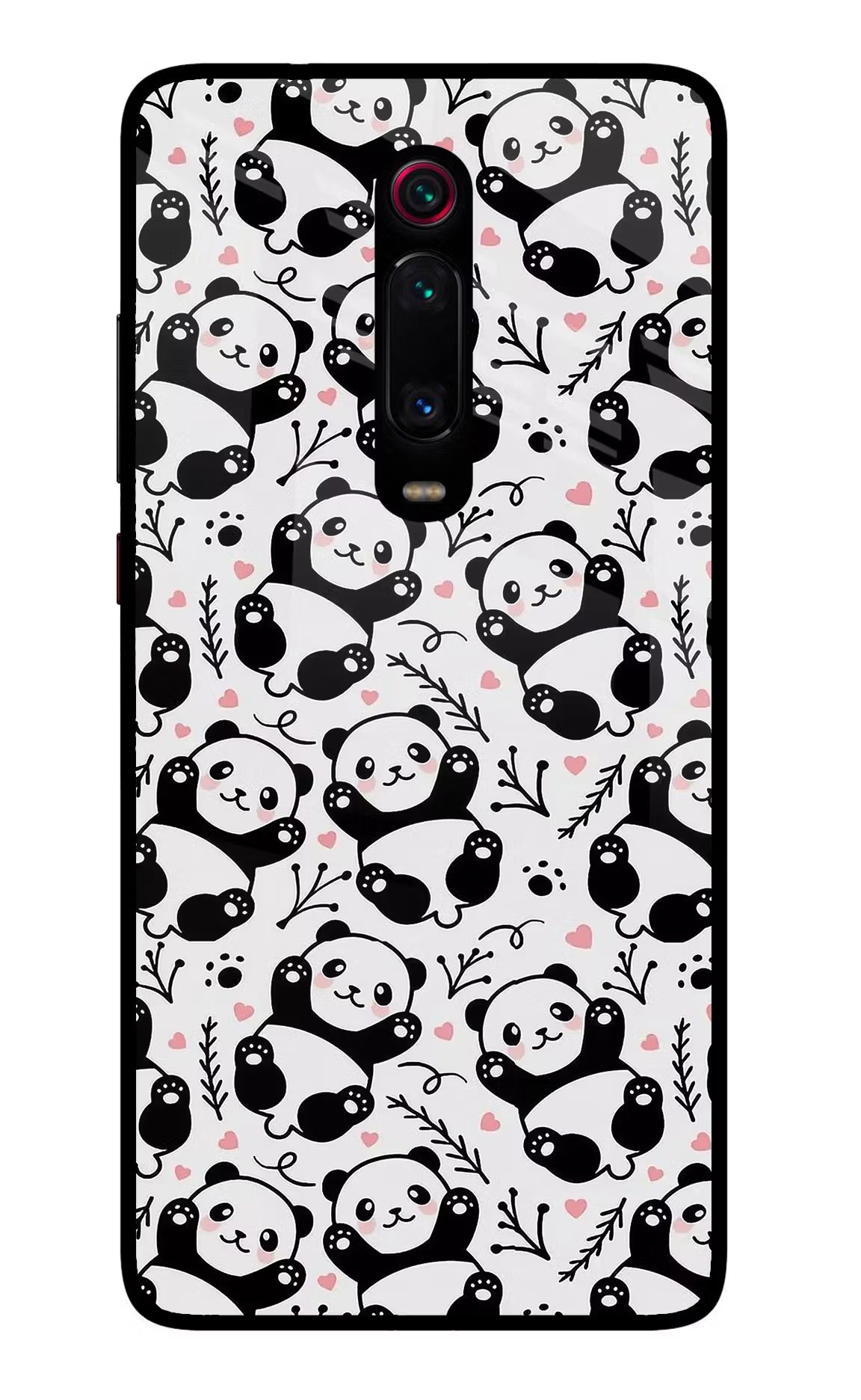 Cute Panda Redmi K20 Pro Glass Case Back Cover by Casekaro