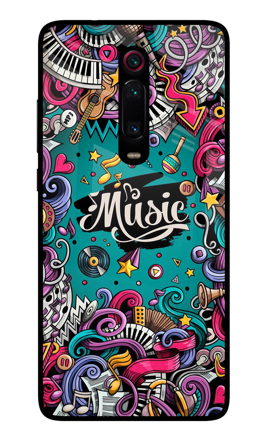 Music Graffiti Redmi K20 Pro Back Cover, Glass case