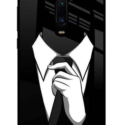 Black Tie Redmi K20 Pro Glass Case Back Cover by Casekaro