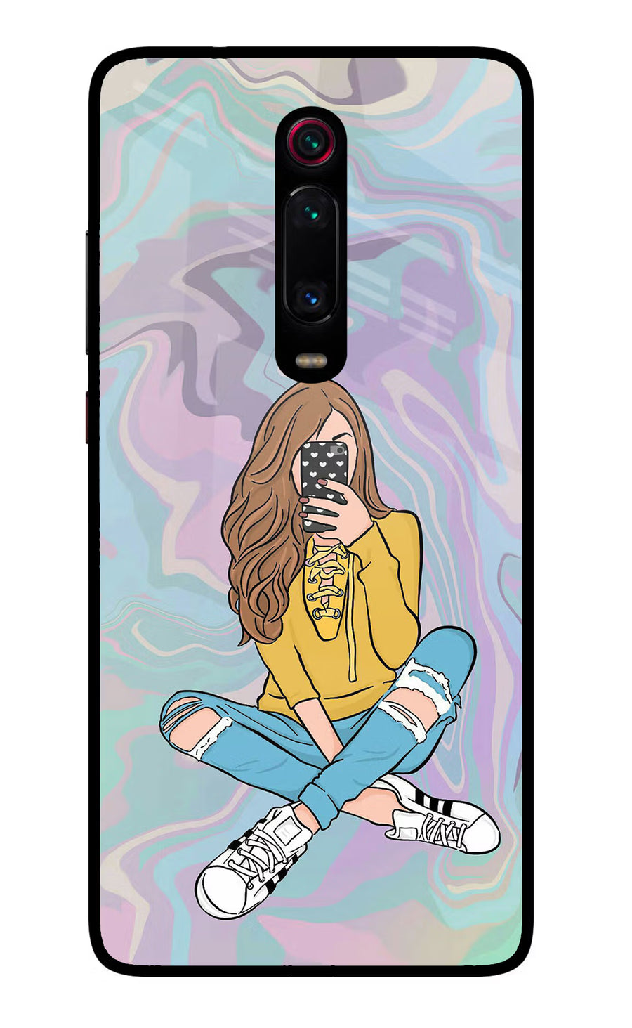 Selfie Girl Redmi K20 Pro Back Cover, Glass case