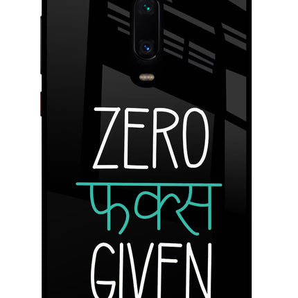 Zero Fucks Given Redmi K20 Pro Glass Case Back Cover by Casekaro