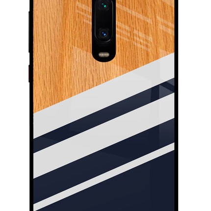 Blue and white wooden Redmi K20 Pro Glass Case Back Cover by Casekaro
