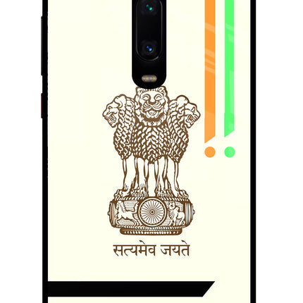 Satyamev Jayate Brown Logo Redmi K20 Pro Glass Case Back Cover by Casekaro