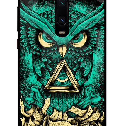Green Owl Redmi K20 Pro Glass Case Back Cover by Casekaro