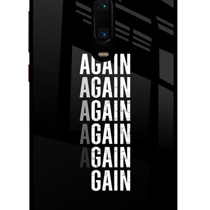Again Again Gain Redmi K20 Pro Glass Case Back Cover by Casekaro