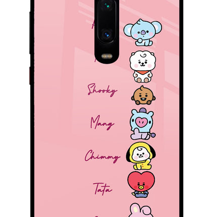 BTS names Redmi K20 Pro Glass Case Back Cover by Casekaro