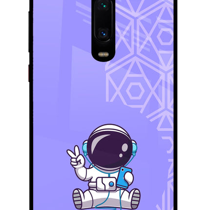 Cute Astronaut Chilling Redmi K20 Pro Glass Case Back Cover by Casekaro