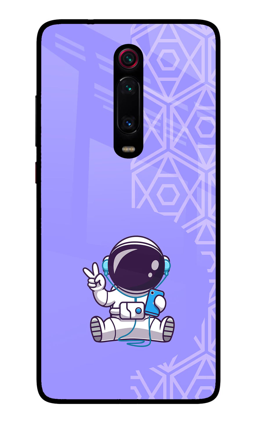 Cute Astronaut Chilling Redmi K20 Pro Back Cover, Glass case