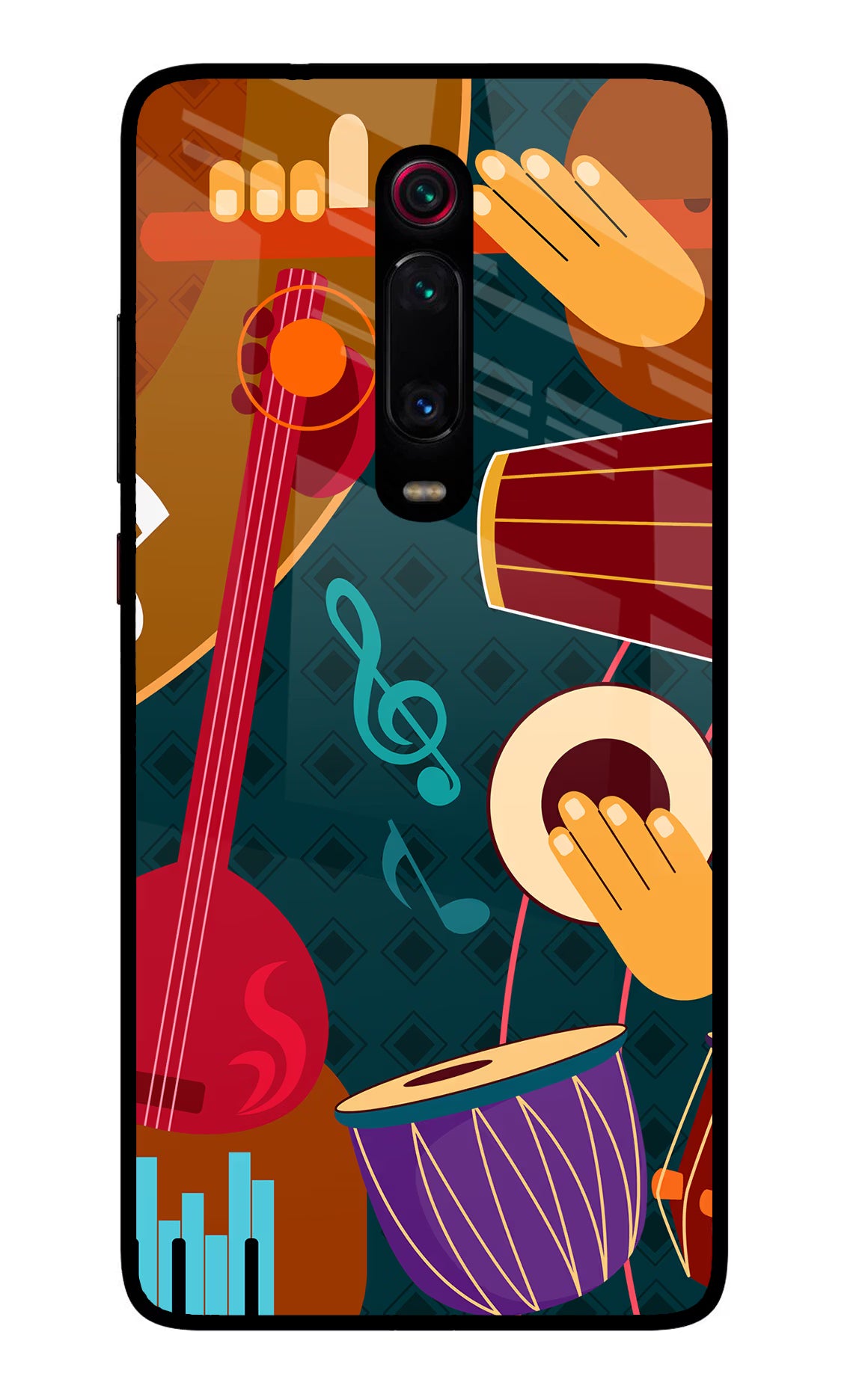 Music Instrument Redmi K20 Pro Glass Case Back Cover by Casekaro