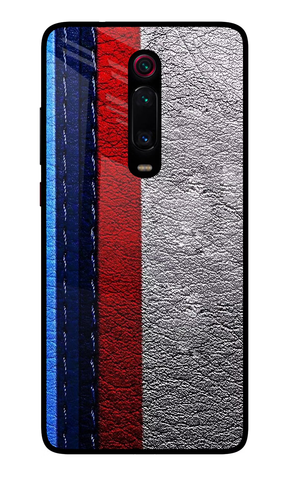 BMW Stripes Redmi K20 Pro Glass Case Back Cover by Casekaro