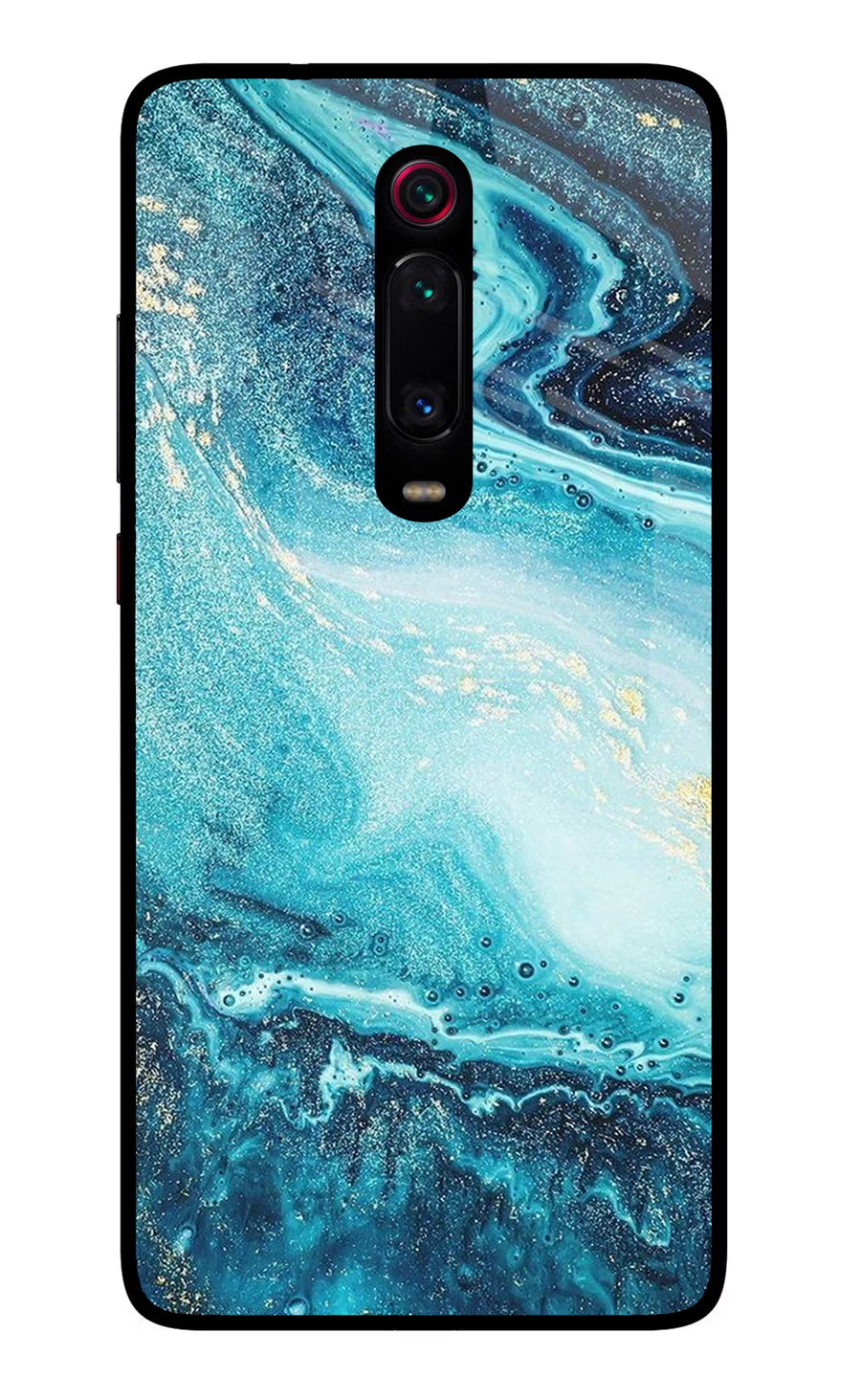 Blue Glitter Marble Redmi K20 Pro Back Cover, Glass case