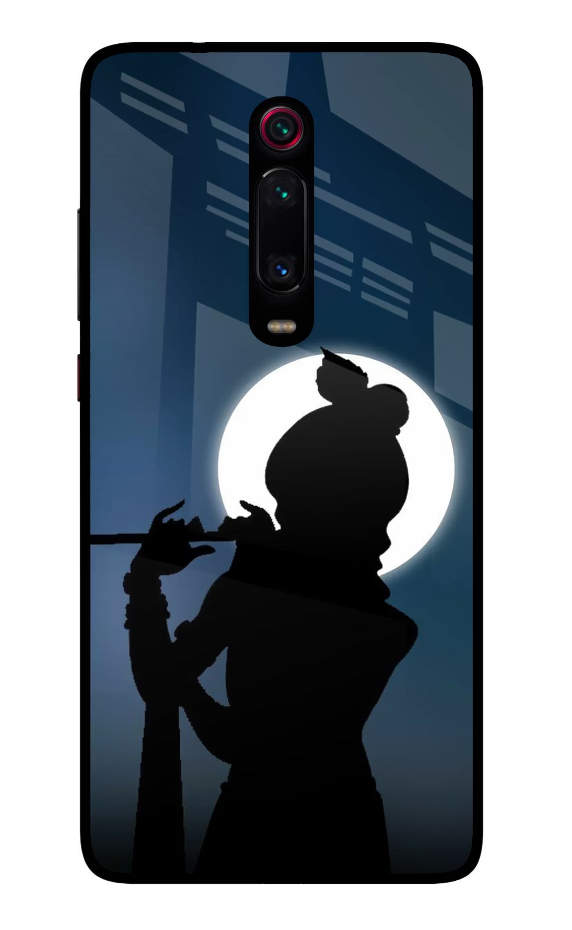 Shri Krishna Silhouette Redmi K20 Pro Glass Case Back Cover by Casekaro