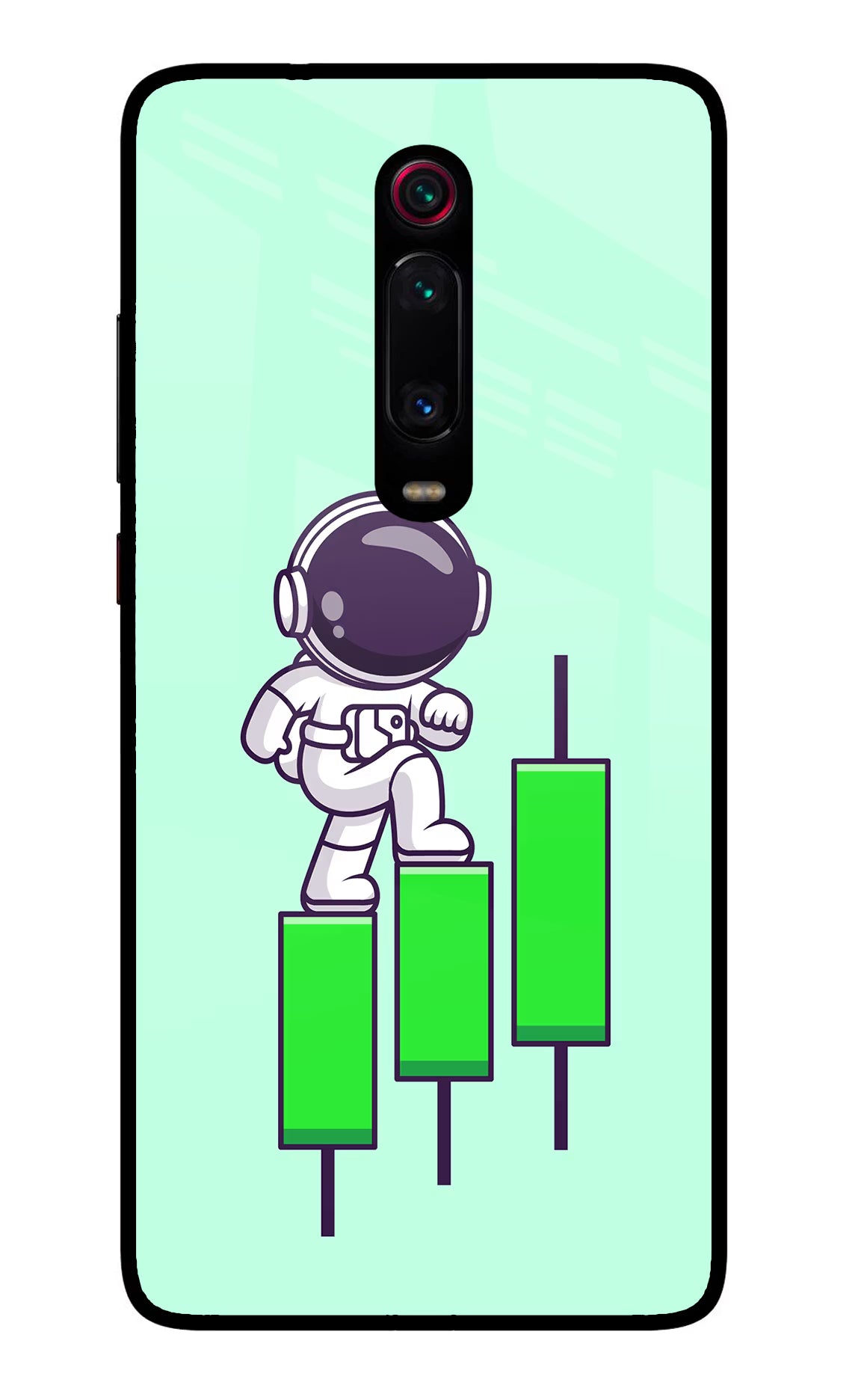 Astronaut Trader Redmi K20 Pro Glass Case Back Cover by Casekaro