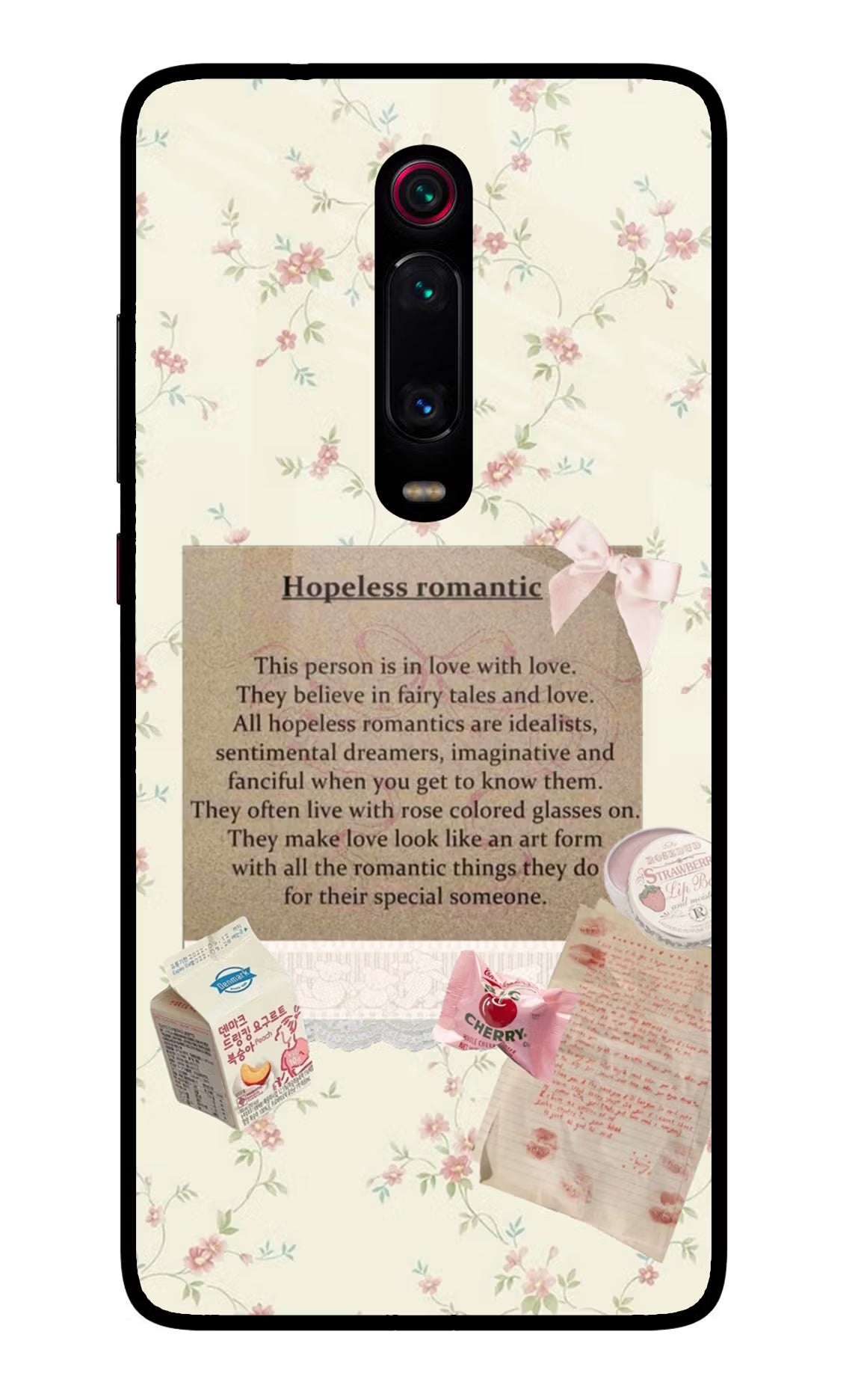 Hopeless Romantic Redmi K20 Pro Glass Case Back Cover by Casekaro