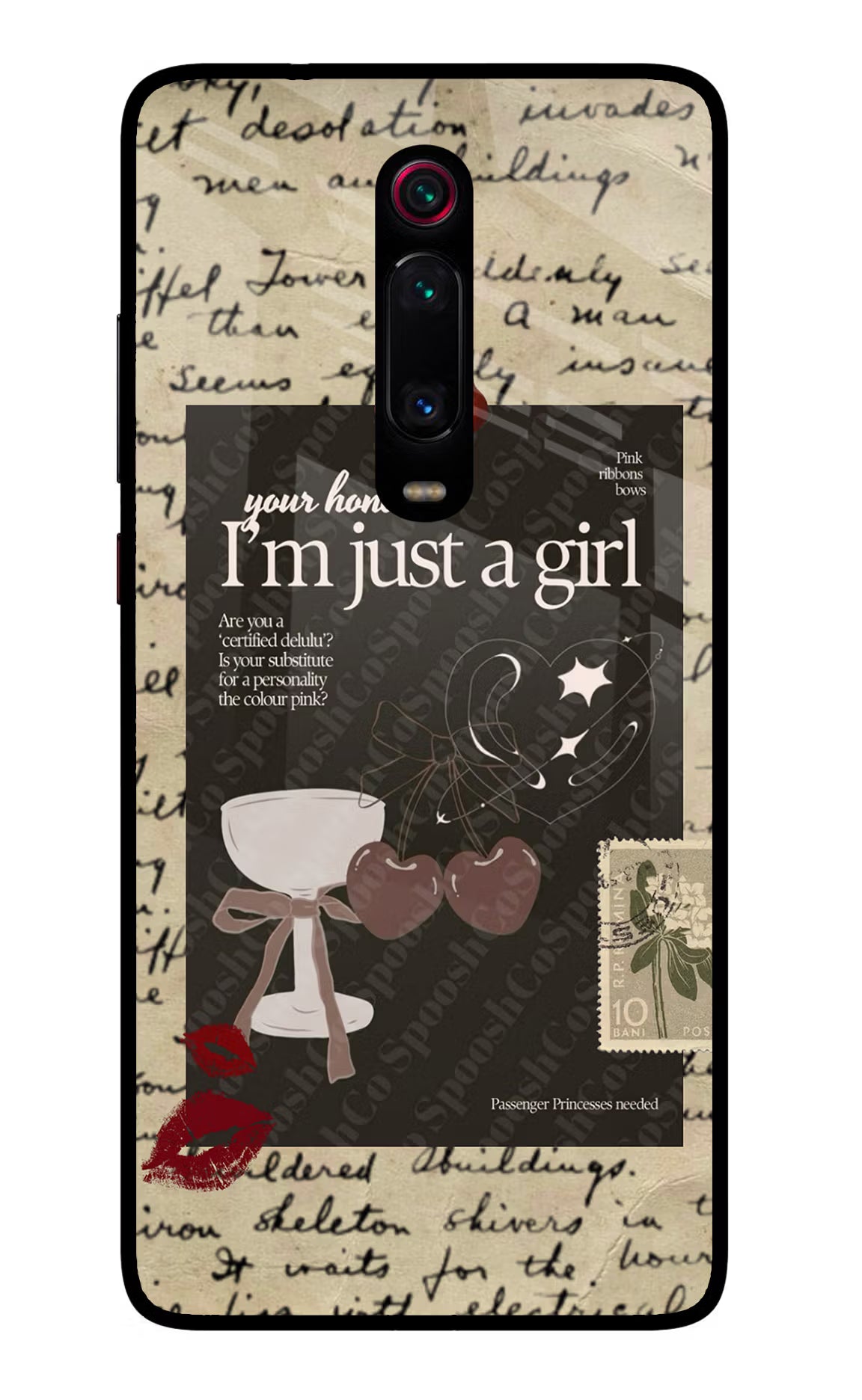 I am just a girl Redmi K20 Pro Glass Case Back Cover by Casekaro