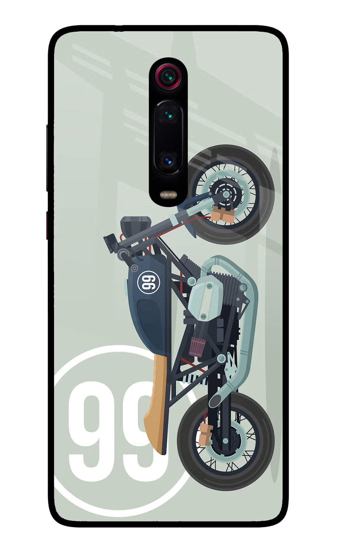 Classic Cafe Racer 99 Redmi K20 Pro Glass Case Back Cover by Casekaro