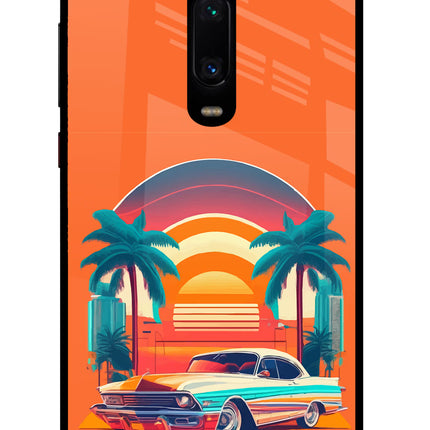 Palm Drive 80s Redmi K20 Pro Glass Case Back Cover by Casekaro