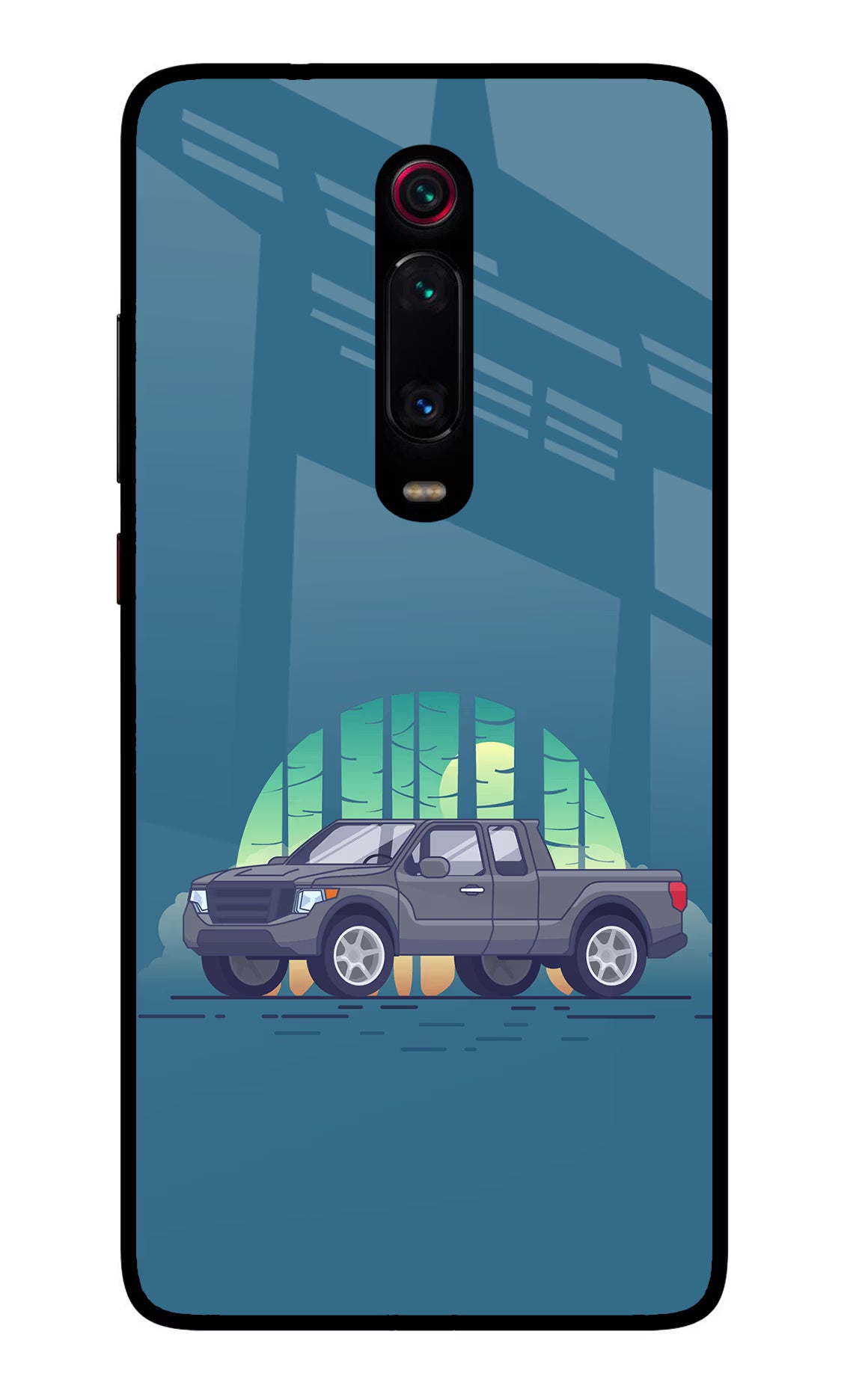 Retro Garage Vibe Redmi K20 Pro Glass Case Back Cover by Casekaro