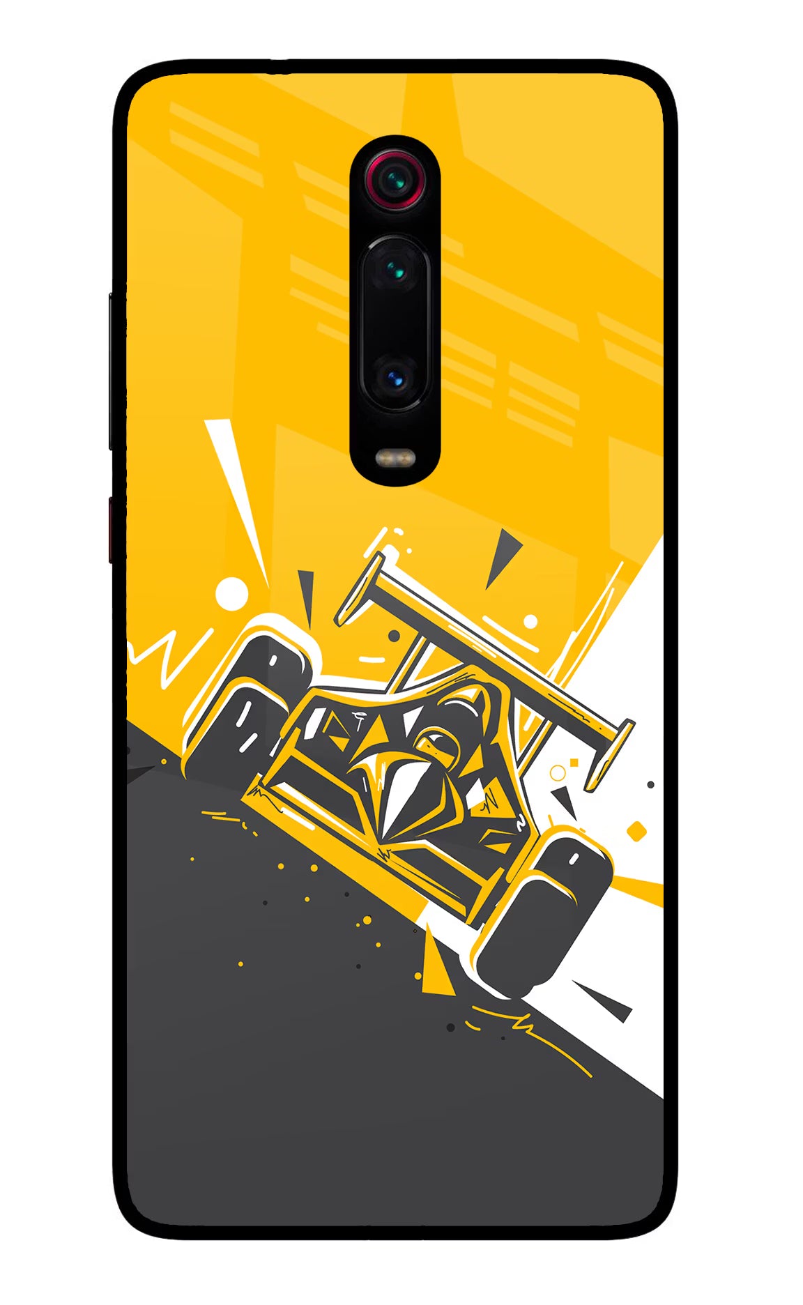 Track King Redmi K20 Pro Glass Case Back Cover by Casekaro