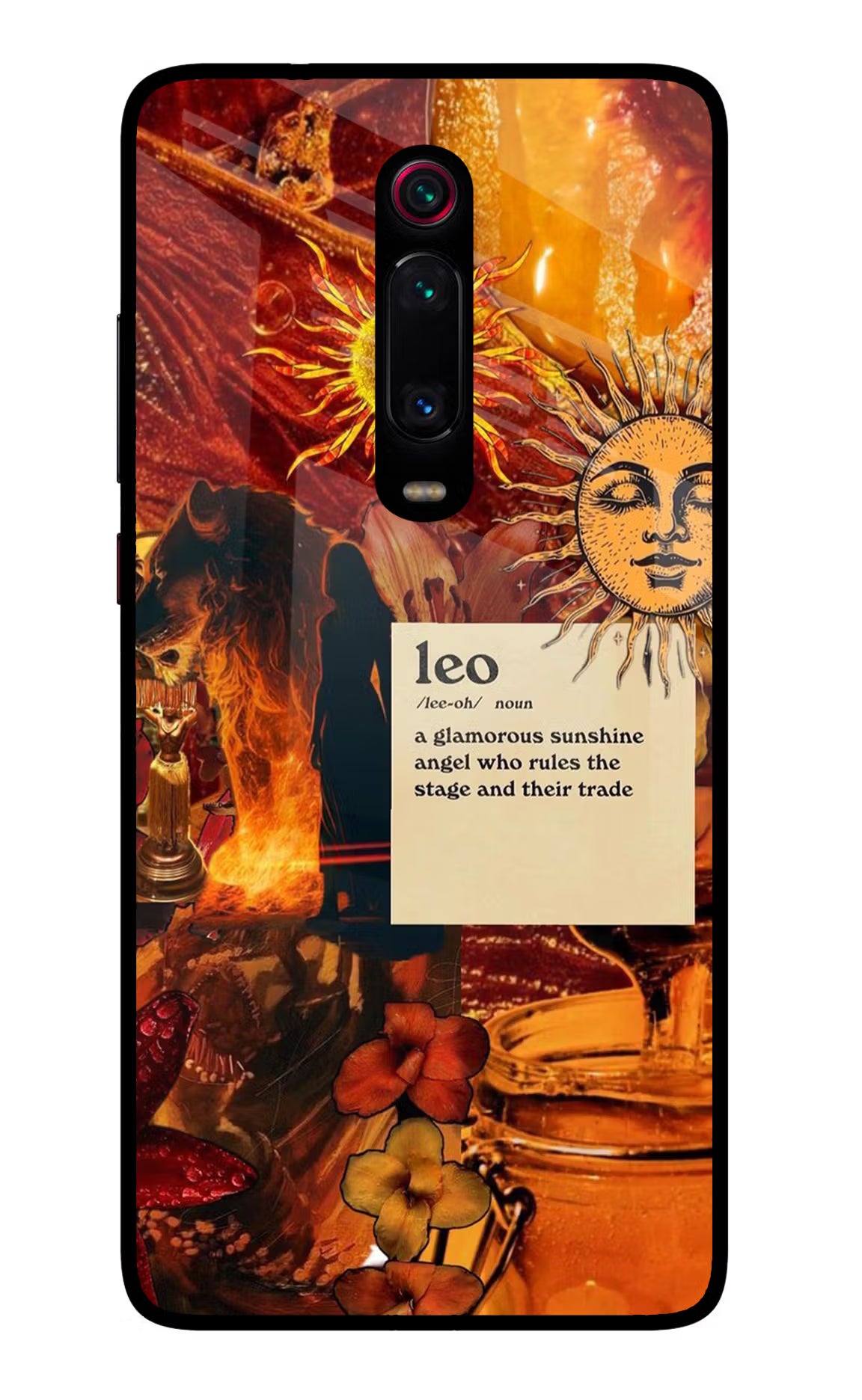 Leo Zodiac Redmi K20 Pro Glass Case Back Cover by Casekaro