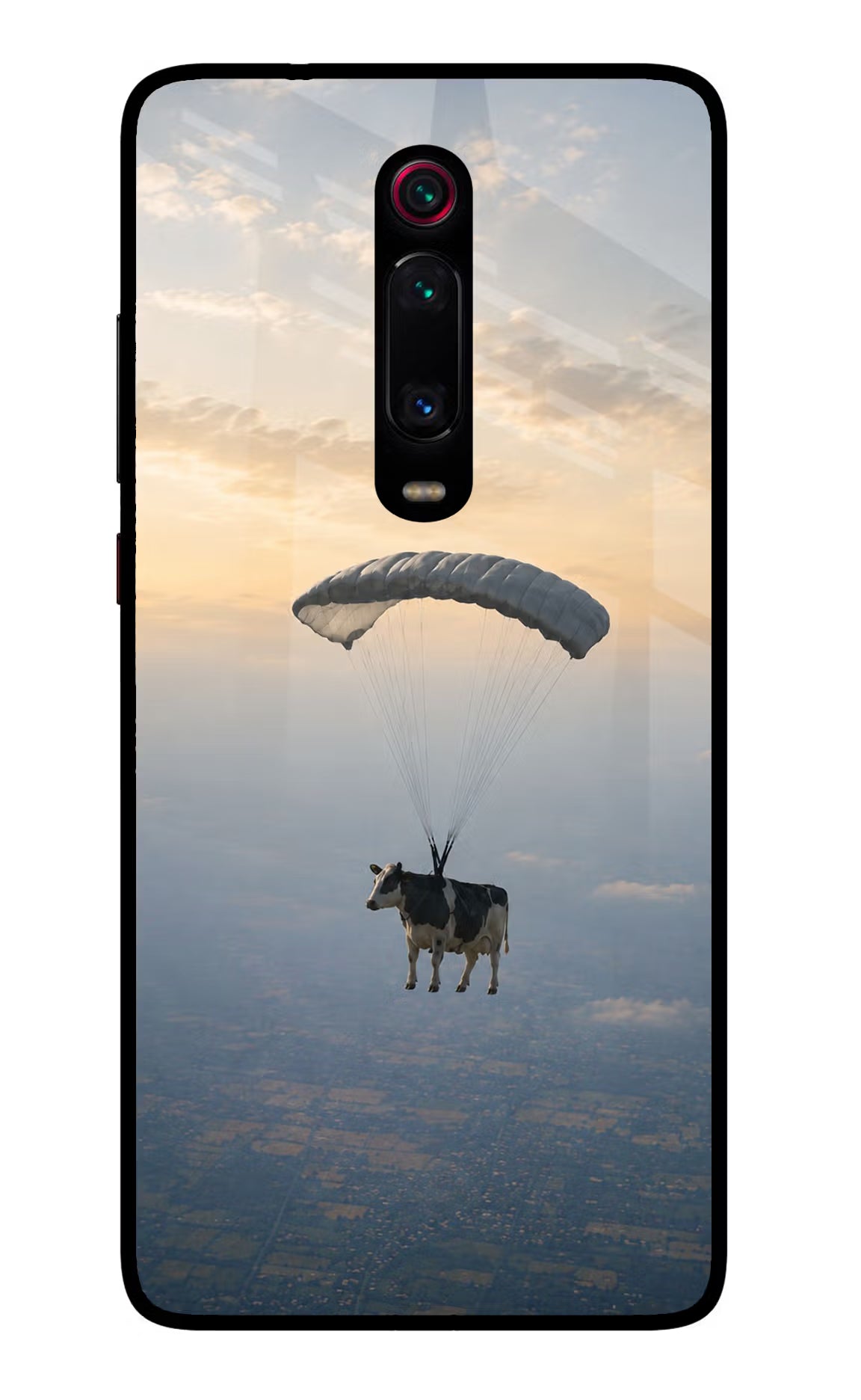 Skydiving Cow Redmi K20 Pro Glass Case