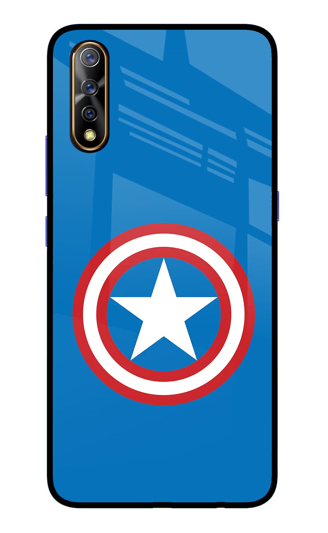 Captain America Logo Vivo S1/Z1x Glass Case