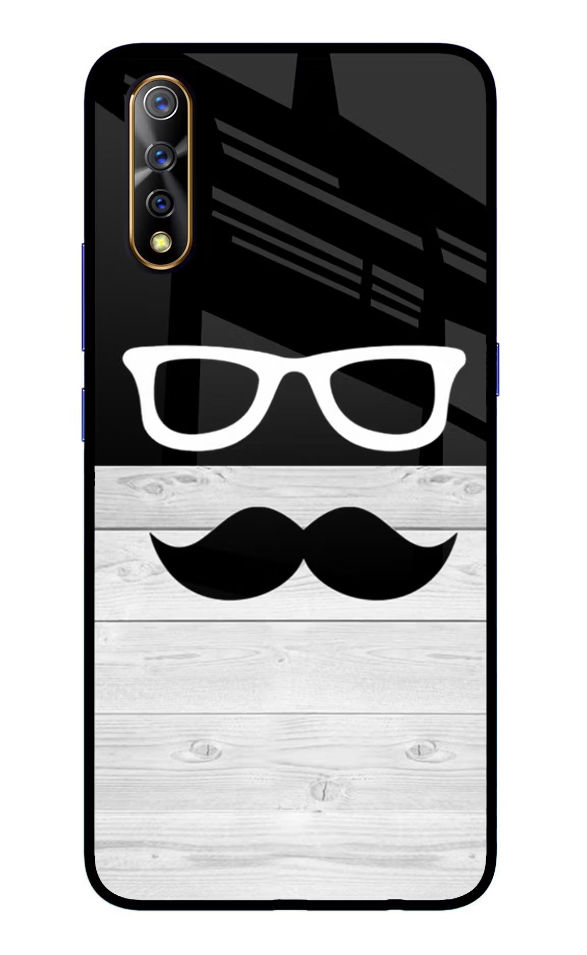 Mustache Vivo S1/Z1x Glass Case Back Cover by Casekaro