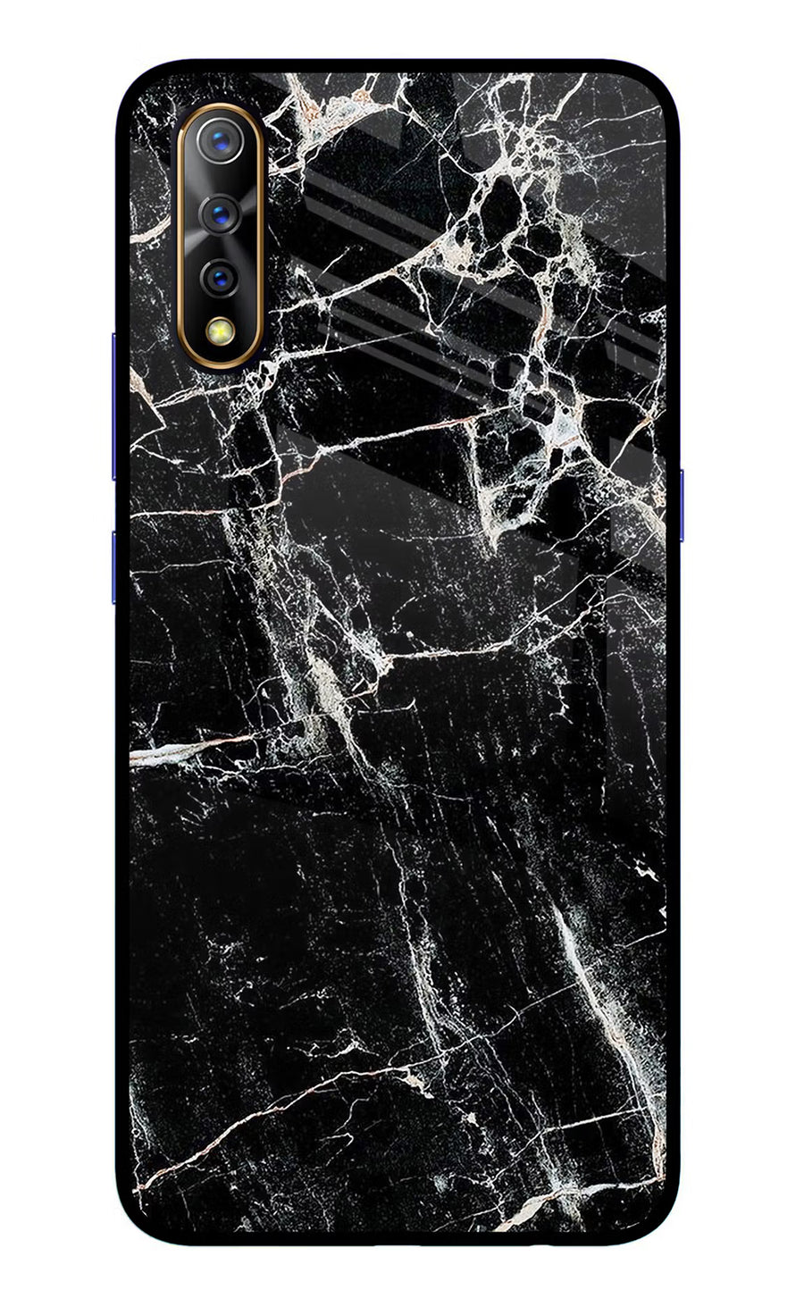 Black Marble Texture Vivo S1/Z1x Back Cover, Glass case