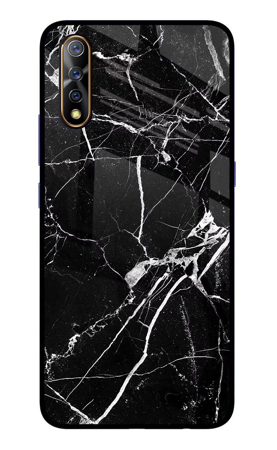 Black Marble Pattern Vivo S1/Z1x Back Cover, Glass case