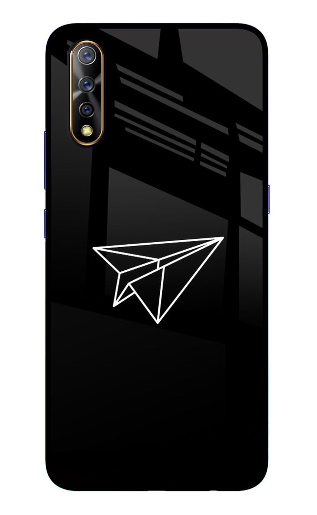 Paper Plane White Vivo S1/Z1x Glass Case Back Cover by Casekaro