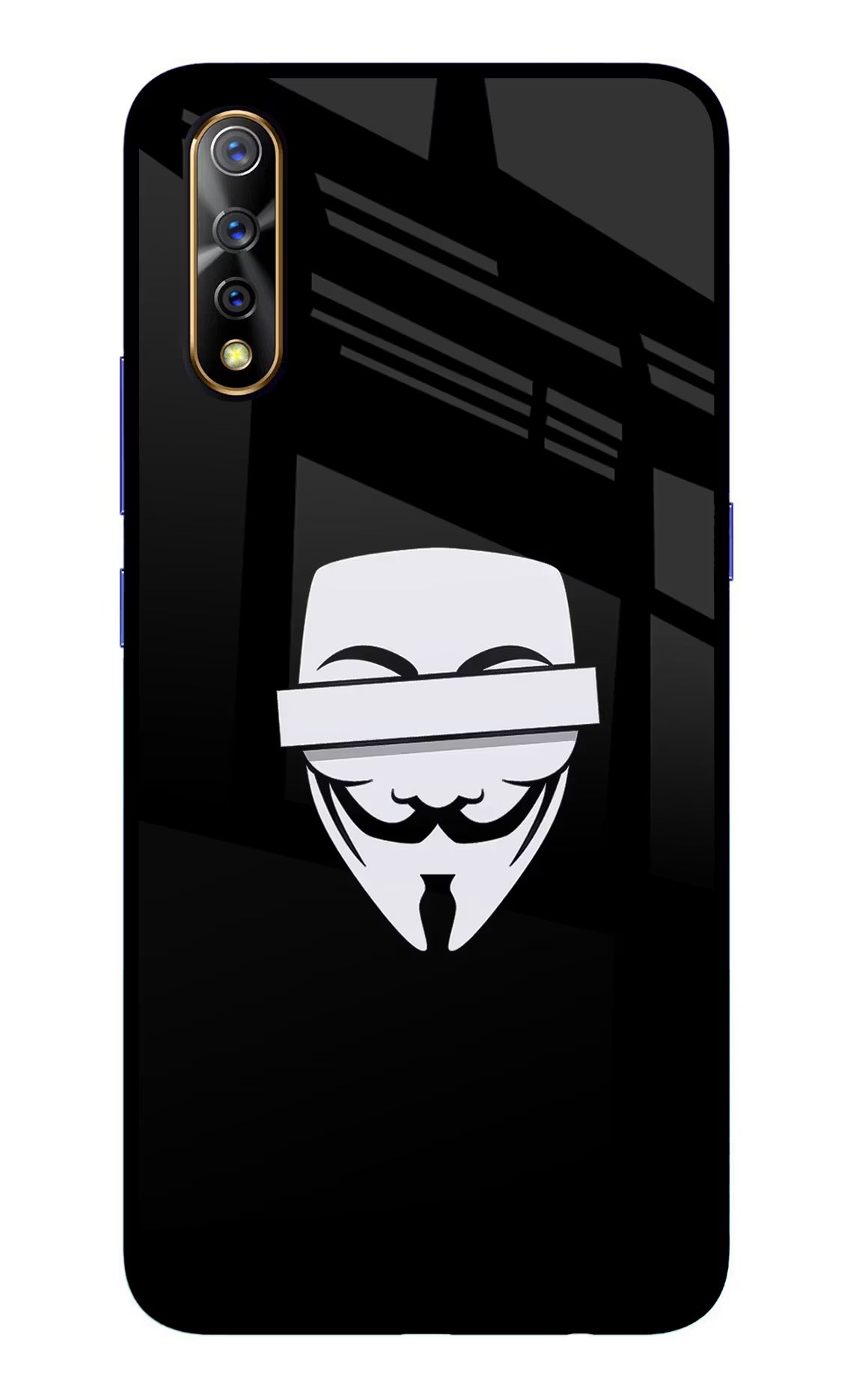 Anonymous Face Vivo S1/Z1x Glass Case Back Cover by Casekaro